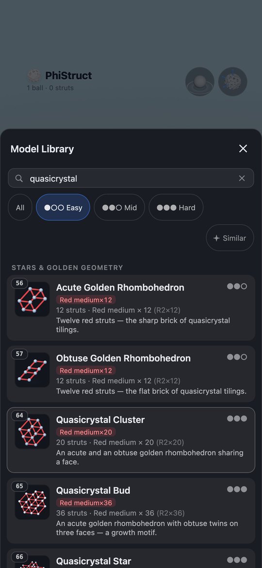 Model Library showing Quasicrystal Star